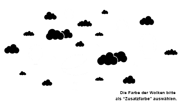 Wandtattoo Himmel mit Fesselballons Motivansicht