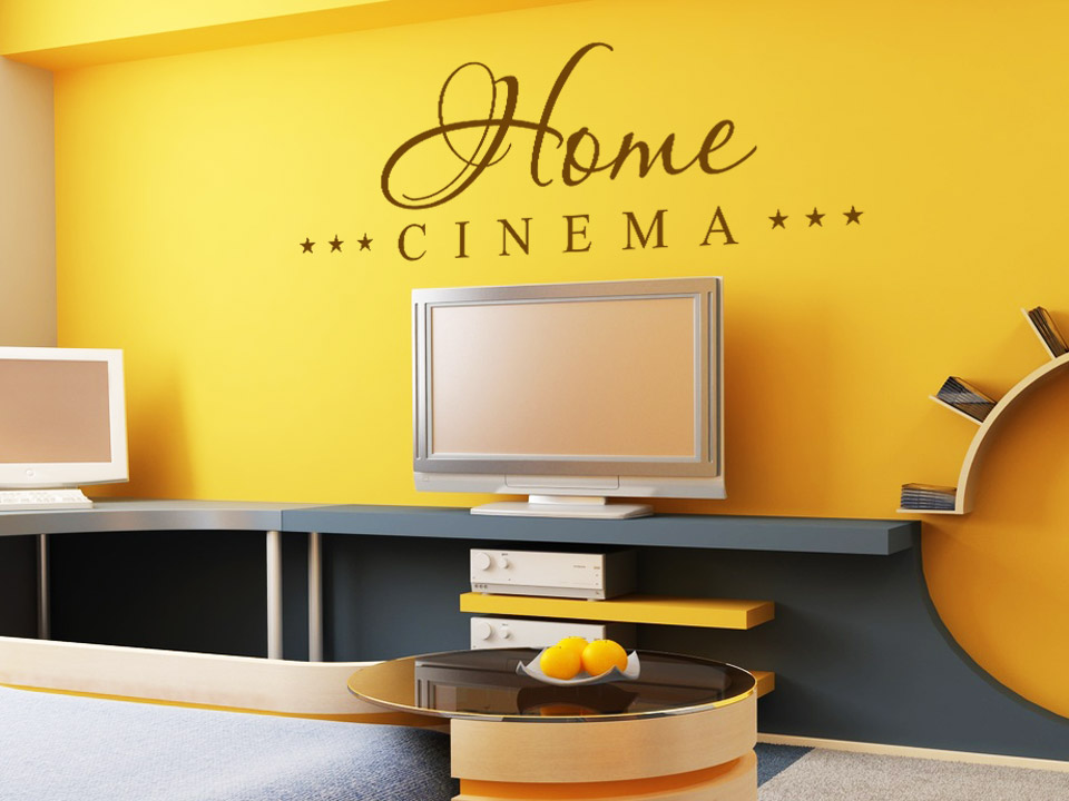 Home Cinema Wandtattoo frs Kinozimmer mit Heimkino - Wohnzimmer Fernseher Platzieren