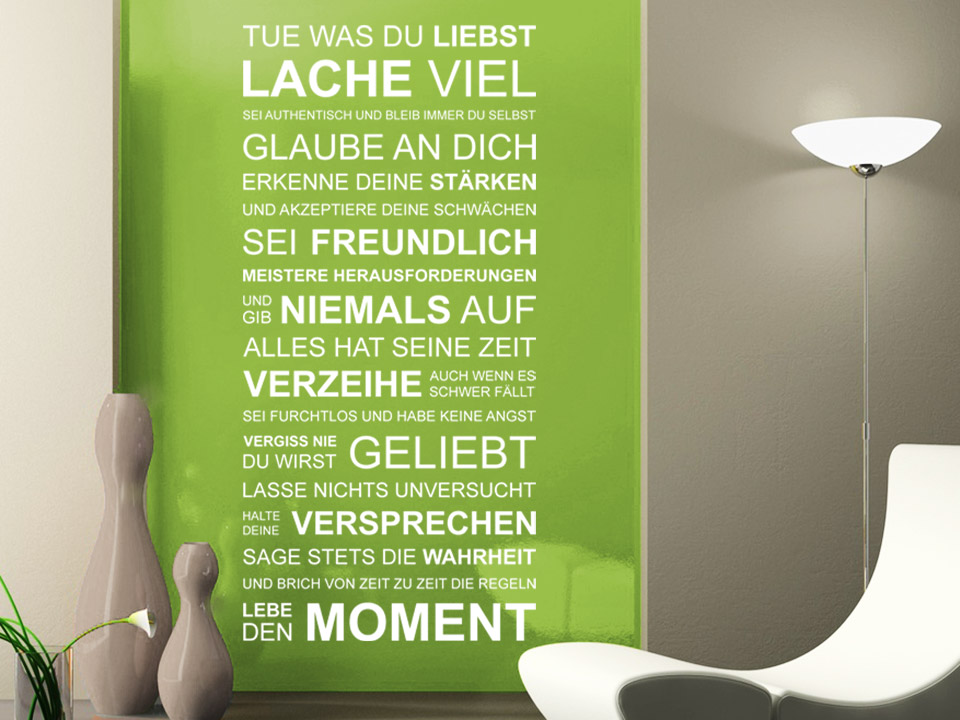 Wandtattoo Lebe den Moment Spruchband