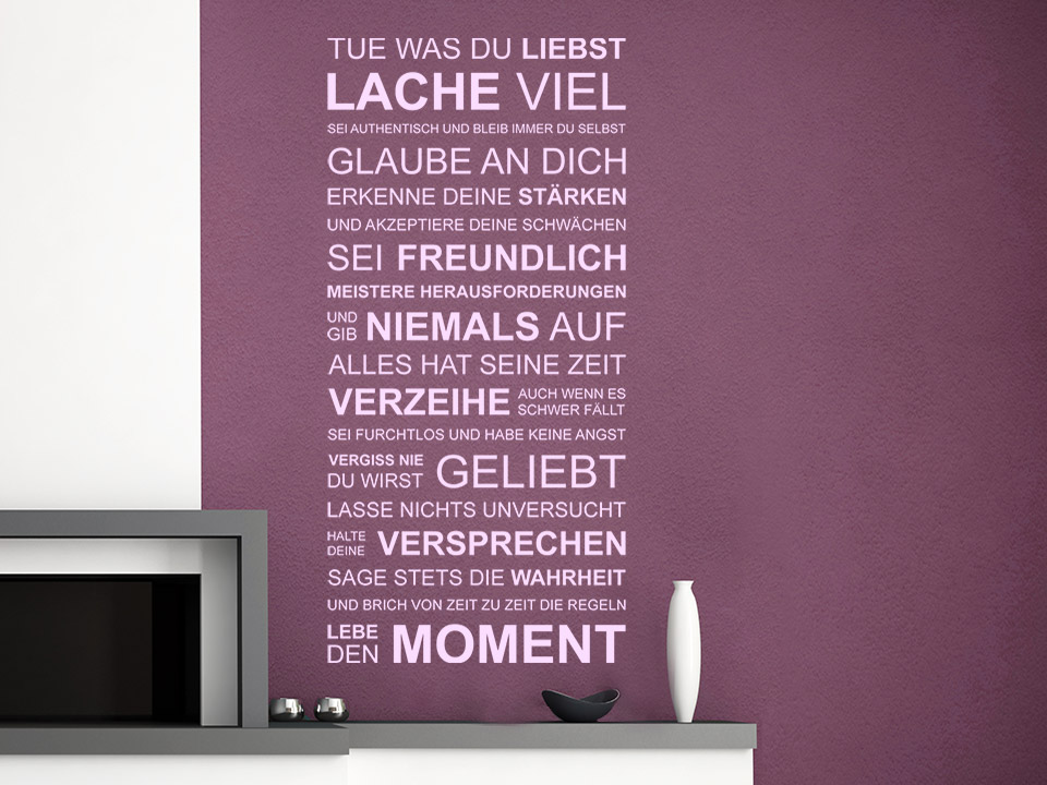 Wandtattoo Lebe den Moment Spruchband