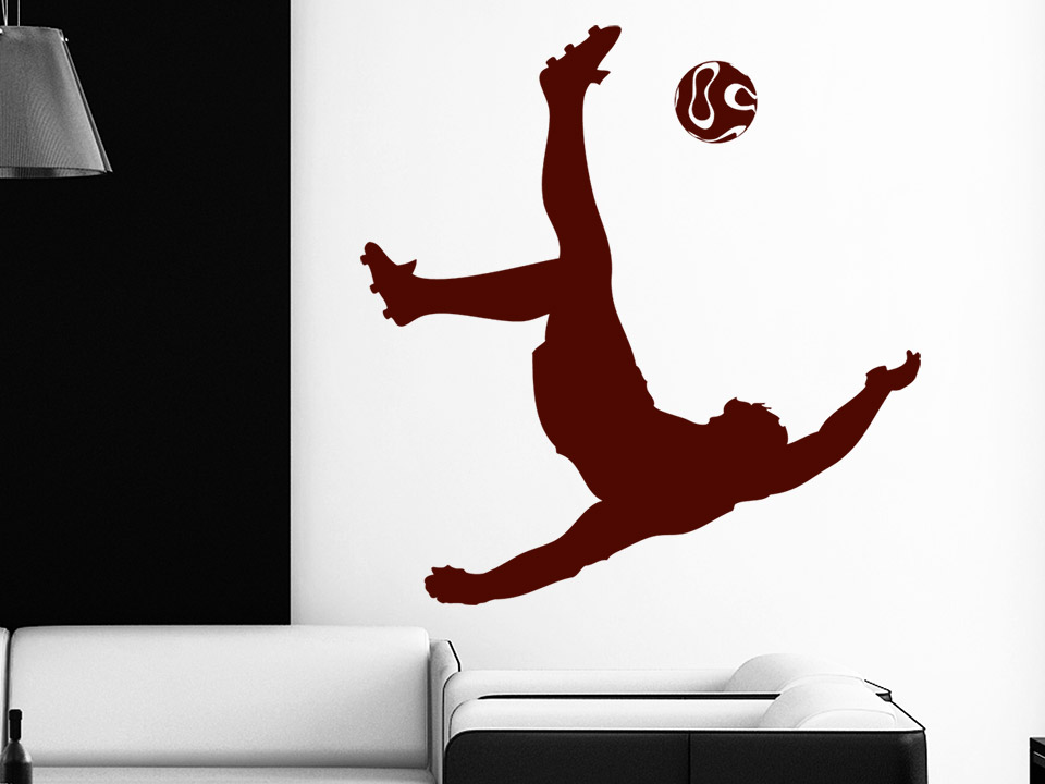 Wandtattoo Fußballspieler beim Schuss - Fallrückzieher ...