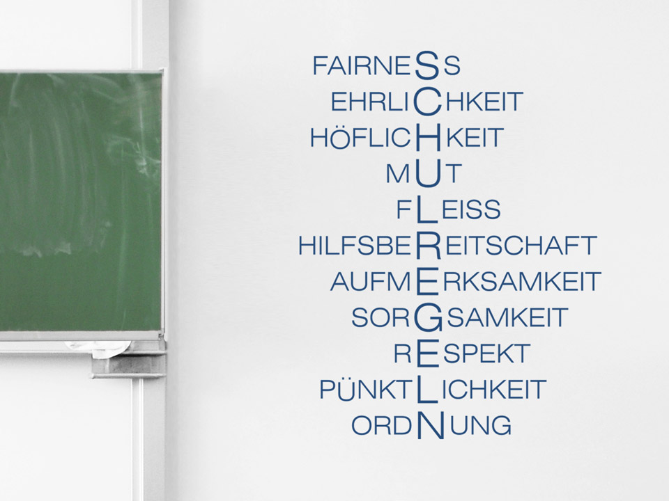 Wandtattoo Regeln für die Schule