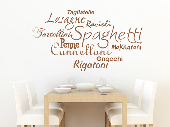 Wandtattoo Pasta Sorten