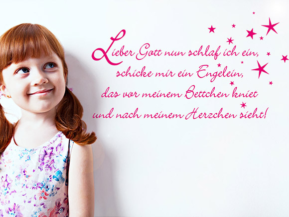 Wandtattoo Gute Nacht Gebet