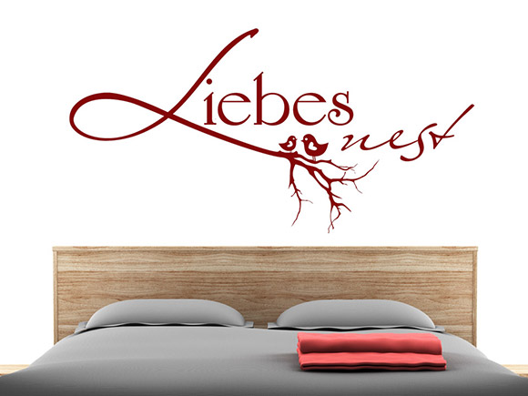 Wandtattoo Liebesnest mit Vgeln