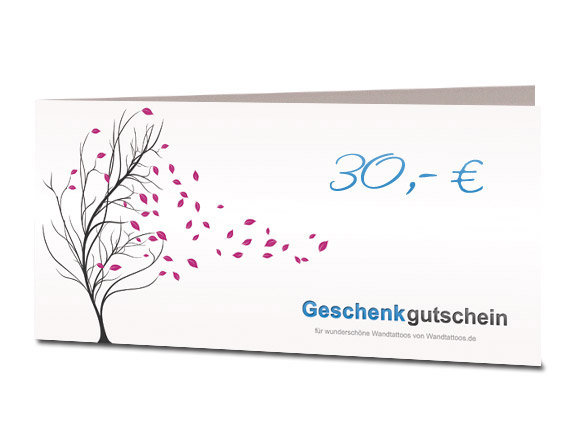 Wandtattoo Geschenkgutschein ber 30 Euro