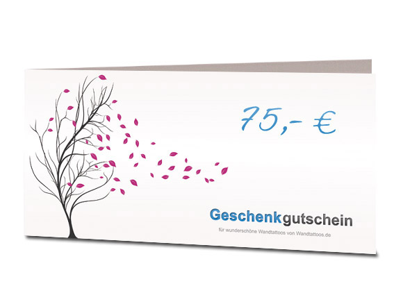 Wandtattoo Geschenkgutschein ber 75 Euro