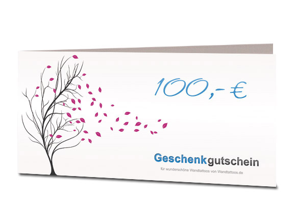Wandtattoo Geschenkgutschein ber 100 Euro