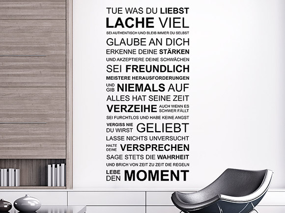 Wandtattoo Lebe den Moment
