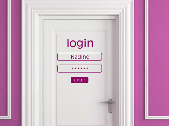 Login Wandtattoo mit Namenswunsch