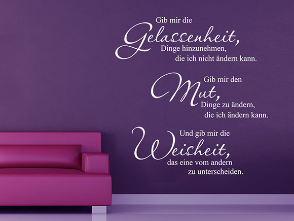 Wandtattoo Gib mir die Gelassenheit...