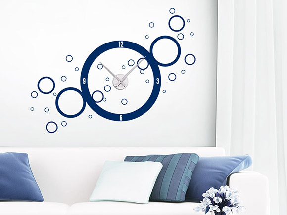 Wandtattoo Uhr Luftblasen