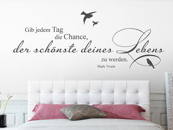Wandtattoo Jedem Tag die Chance... mit Schwalben