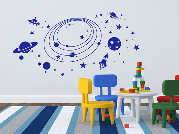 Wandtattoo Weltraum Planeten