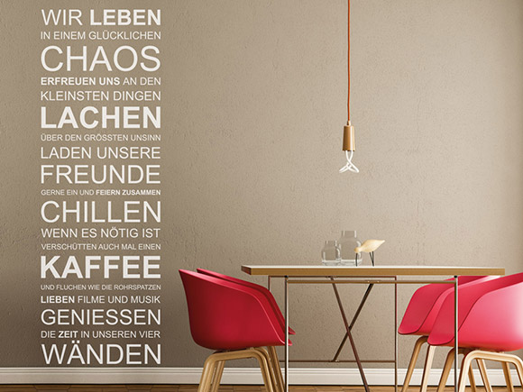 Wandtattoo Chaos, Lachen, Freunde