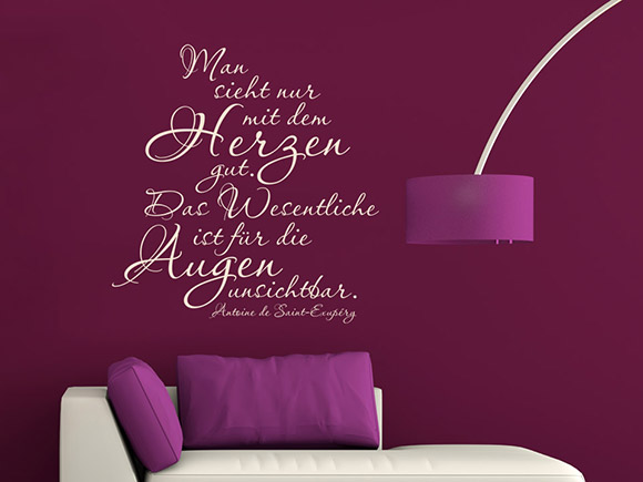 Wandtattoo Man sieht nur dem Herzen gut