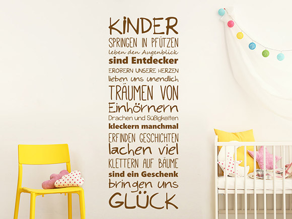Wandtattoo Kinder bringen uns Glück