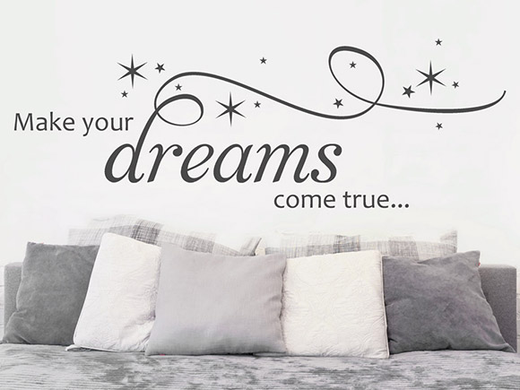 Wandtattoo Dreams come true... mit Sternen