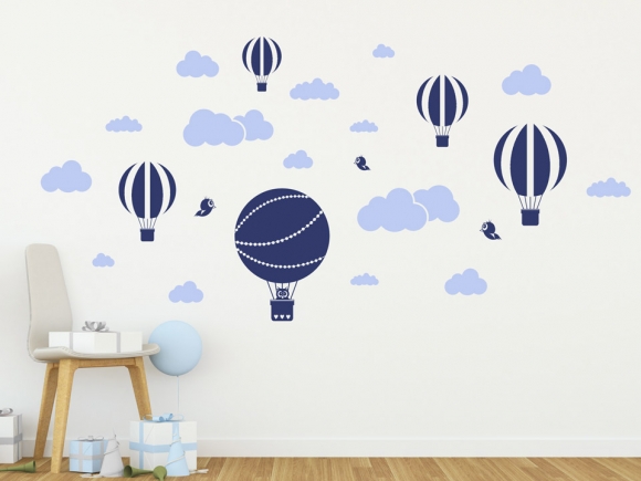 Wandtattoo Himmel mit Fesselballons
