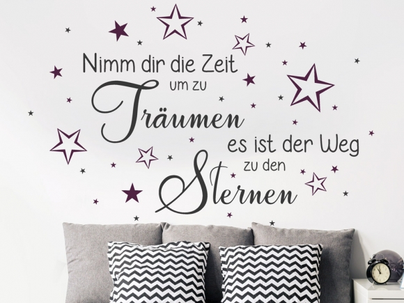 Wandtattoo Nimm dir die Zeit um zu träumen und Sterne