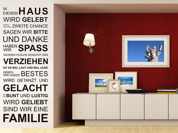 Wandtattoo In diesem Haus wird gelebt...