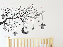 Wandtattoo Mrchenhafter Zweig mit Laternen